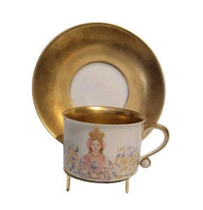 Tazza da tè e piattino oro Edna Hibel PRINCESSA Rosenthal versione I 193/20 Vertu LEGGI - Foto 1 di 23