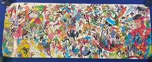vintage 1983 DC COMIC Legion of Superheroes POSTER Keith Giffen 15x40in NICE! - Picture 1 of 3