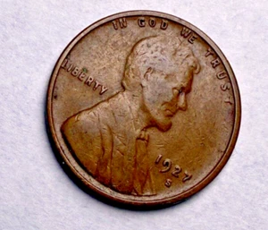 1927-S Lincoln Wheat 1c ~ Very Fine ~ (Near) Full Wheat Lines ~ 1 GR8 Coin ~ D51 - Picture 1 of 10