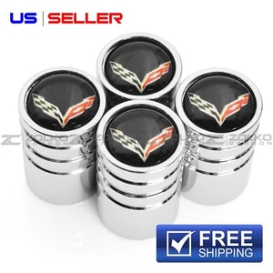 VALVE STEM CAPS WHEEL TIRE CHROME FOR CORVETTE VE44 - US SELLER - Picture 1 of 10