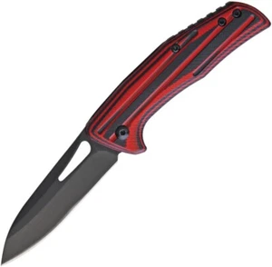 Benchmark Slip Joint Folder Black & Red G10 Stainless Folding Knife 120 - Picture 1 of 2