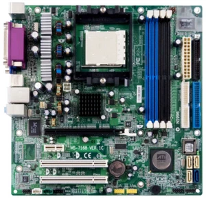 Mainboards MSI MS-7168 Socket 939 DDR PCI-E SATA SVGA ATI + Radeon RS480 - Picture 1 of 3