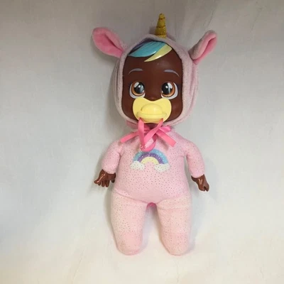 Cry Babies Jassy Unicorn Doll Tiny Cuddles Plush Baby With Pacifier Magic Tears - Image 1 of 4
