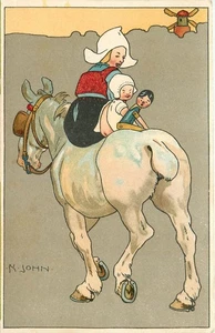 19109 Artes y manualidades caballo niños holandeses impresión artística postal 25-10837 - Imagen 1 de 2