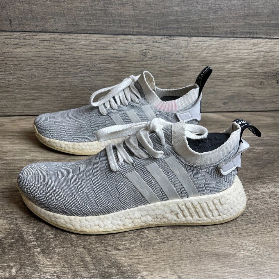 Adidas NMD R2 Primeknit BY9520 Mujer 8 Zapatos para Correr Blanco Negro Rosa Tenis Foto 1 de 4