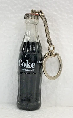 COCA~COLA  3 1/4"  GLASS  BOTTLE  ~~   KEY CHAIN KEYCHAIN - Image 1 of 4