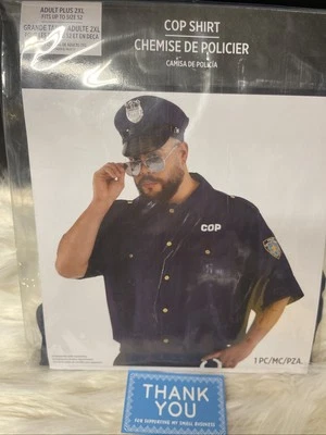 Camisa de policía oficial de policía azul disfraz de Halloween para adultos disfraces XXL nueva Foto 1 de 2