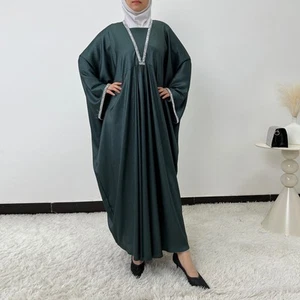 Maxi Vestido Largo Musulmán Modesto Abaya Mujeres Caftán Islámico De Colección Caftán Dubai - Imagen 1 de 13