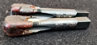 2 pieces Regal USA 1/8-27 NPSF HSG 4FL Straight Pipe TAPS PD.3715" - Image 1 of 4