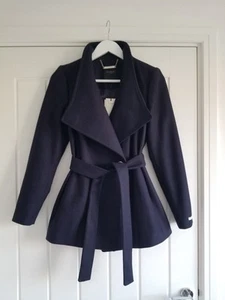 Abrigo corto de lana Ted Baker Rytaa azul marino talla 1 Reino Unido 8 PVP £279 - Imagen 1 de 12