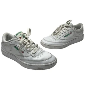 Reebok Classic Low Sneakers Shoe Men 7.5 White Green Club C 85 Vintage Style - Picture 1 of 13