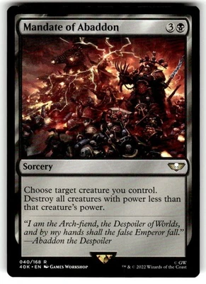 Mandate of Abaddon Universes Beyond: Warhammer 40000 Regular MTG NM - Image 1 of 2