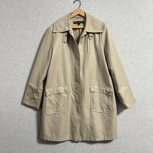 Fleet Street Womens Trench Coat Extra Large Beige Khaki Lightweight Rain Relaxed - Picture 1 of 20