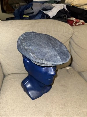 Levi's Vintage 70's Engineer Cap Newsboy Cabbie Orange Tab Denim L-XL 7 1/2 - Image 1 of 4