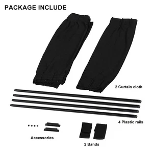 ༝2 X 50s Car Sun Shade Window Curtain Adjustable SunShade Drape Visor Valance - Picture 1 of 12