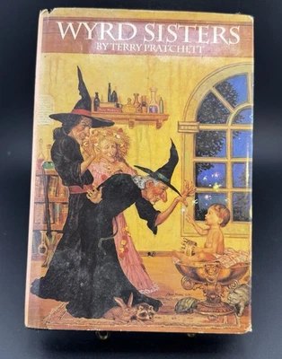Wyrd Sisters Terry Pratchett HC DJ 1st Edition 1988 Reprint Discworld Witch Book - Image 1 of 4