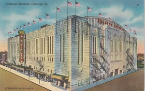 Scarce Chicago Stadium Postcard Former Home of the NBA Bulls and NHL Blackhawks - Picture 1 of 2