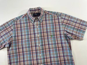 Polo Ralph Lauren Men's Classic Fit Bright Plaid Sh/Slv Shirt, Sz Medium, G7HY15 - Picture 1 of 5