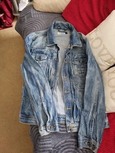 Mens Size Medium Stonewash Denim Jacket From Topman - Picture 1 of 3
