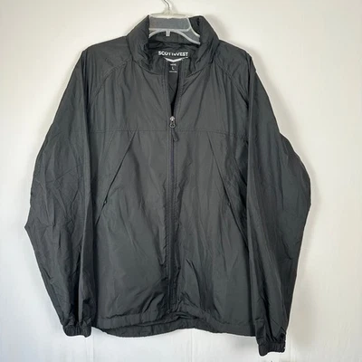 NWT SCOTTeVEST Pack Windbreaker Jacket Mens L Black Rain Resistant Travel - Image 1 of 4