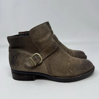 *DEFECTOS Botas Born Para Mujer 7.5 Maris Marrón Gamuza Cremallera Zapatos Hebillas al Tobillo Informales Foto 1 de 4