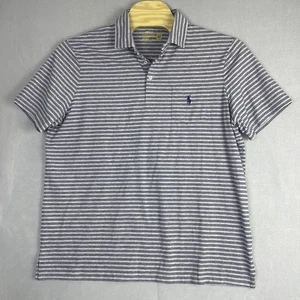 Polo Ralph Lauren Mens Gray Striped Performance Golf Polo Shirt Size XL - Picture 1 of 12