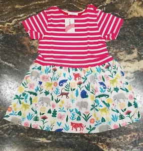 PINK Little Girls Dress - Pink /Zoo Animals - Size 2/3yrs - Picture 1 of 2