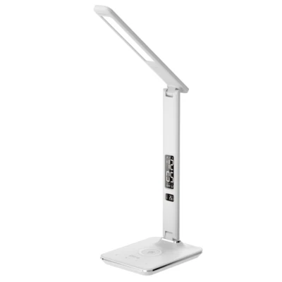 Groov-e Ares LED Desk Lamp Light With Wireless Phone Charging Pad & Clock White - Image 1 of 4