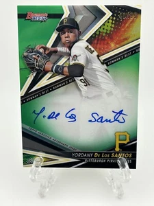2022 Bowman's Best /99 Yordany De Los Santos Green Auto Pittsburgh Pirates - Picture 1 of 2
