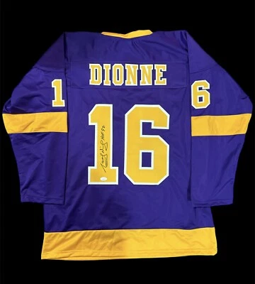 LOS ANGELES KINGS HALL OF FAMER MARCEL DIONNE CUSTOM JERSEY w/JSA Cert - Image 1 of 2