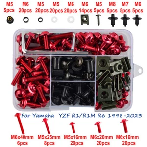 Fairing Bolts Bodywork Screws Kit Nuts Fit For Yamaha YZF R1/R1M R6 1998-2023 D3 - Picture 1 of 10