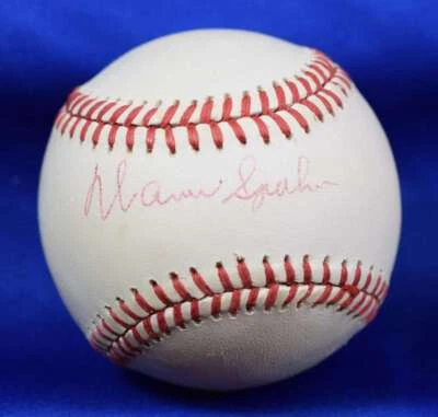 Warren Spahn Beckett BAS Autograph National League Signed Baseball - Image 1 of 2