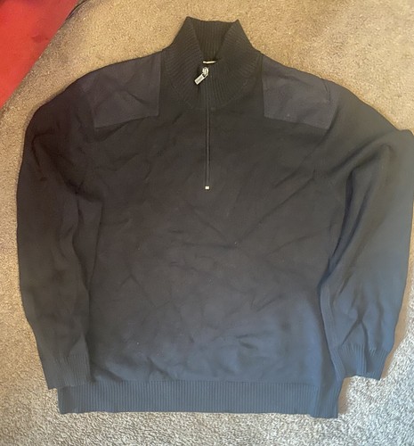 Felpa uomo Michael Kors con zip a quarto testurizzata e toppe taglia XXL