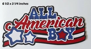 ALL AMERICAN BOY TITLE álbum de recortes prefabricado piezas de papel troquelado 3d por Rhonda - Imagen 1 de 1