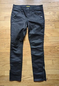 Ralph Lauren Rugby Coated Denim Skinny Black Moto Pants 2000s 2010s Size 30 - Picture 1 of 6