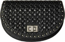 NEW STEVE MADDEN Woven Belt Bag SIZE S Black Weave Fanny Pack 