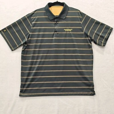 Camisa polo Oregon Ducks NCAA para hombre XL verde con rayas doradas poliéster  Foto 1 de 4