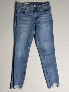 KUT The Kloth Jeans Women Size 10 Blue Carlo Ankle Skinny Rips on Bottom EC 0773 - Picture 1 of 11