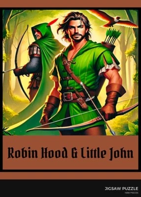 Robin Hood and Little John The Men from Sherwood Forest 1000 Pieces Puzzle 20x28 - Image 1 of 4