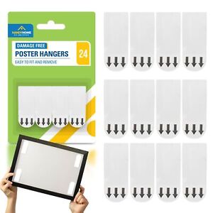 12-24pk Damage Free Hanging Strips | Self Adhesive Stick On Wall Picture Frames