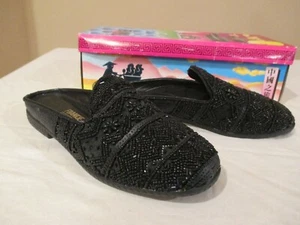 Frankie and Baby Beverly Feldman Perlen Pailletten Schuhe Größe 6B schwarz - Bild 1 von 6