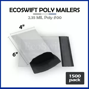1500 4 x 6 ECOSWIFT WEISS POLY VERSANDTASCHEN VERSANDUMSCHLÄGE SELBSTVERSIEGELNDE BEUTEL 2,35 MIL - Bild 1 von 5