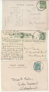 1902/15 3 DIFF SIZE FOLKESTONE SKELETON POSTMARKS ON PPCs WARREN HALT TOWN VIEW - Picture 1 of 3
