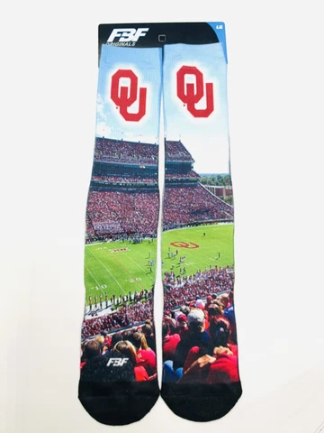 Oklahoma Sooners NCAA Football Adult Socks Large Men’s 10-13 For Bare Feet Cover