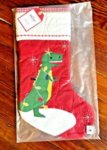 Pottery Barn Holiday Christmas stocking gift Dinosaur Disney school boy kid - Picture 1 of 24