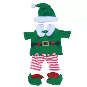 CHRISTMAS ELF OUFIT- TEDDY BEAR CLOTHES fits 16" /40cm BUILD a TEDDY BEAR - Picture 1 of 5