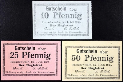 BISCHOFSWERDER / BISKUPIEC 1920 RARO Juego Completo Notgeld Polonia Prusia Occidental Foto 1 de 2