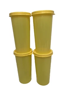 Vasos Tupperware con tapas 9 oz. Juego de 4 amarillo transparente 6377A-2 - Imagen 1 de 4