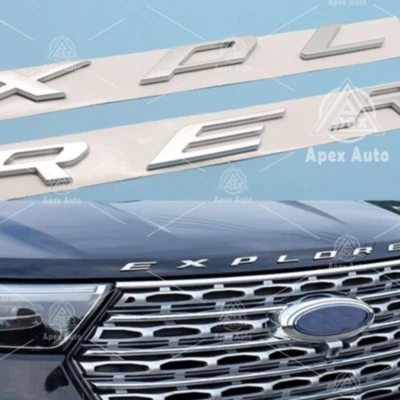 3D Matte Chrome Front Hood Letters Emblem Fit For Explorer 2011-2019 Nameplates - Image 1 of 4