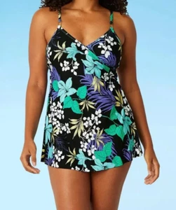 Liz Claiborne Women's Multi Floral Swim Dress Bathing Suit Size 6 Full Coverage - Picture 1 of 11